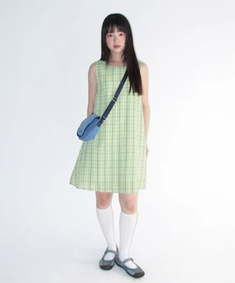 (Women) AMES WORLDWIDE Check Layered Green Dress AM2GSFPA92AGN Shop (Women) AMES WORLDWIDE Check Layered Green Dress AM2GSFPA92AGN