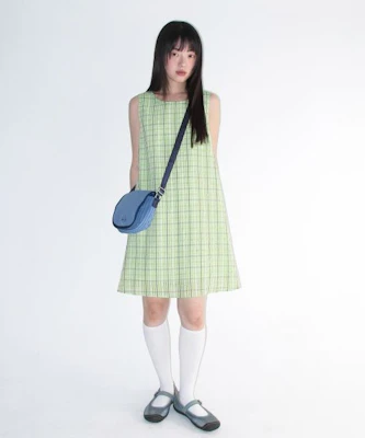 (Women) AMES WORLDWIDE Check Layered Green Dress AM2GSFPA92AGN Purchase (Women) AMES WORLDWIDE Check Layered Green Dress AM2GSFPA92AGN