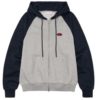 (Women) AMES WORLDWIDE Circle Logo Navy Raglan Zip-Up Hoodie AM2GSUM485ANV 4