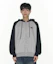 Lookbook (Women) AMES WORLDWIDE Circle Logo Navy Raglan Zip-Up Hoodie AM2GSUM485ANV