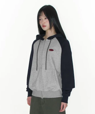 (Women) AMES WORLDWIDE Circle Logo Navy Raglan Zip-Up Hoodie AM2GSUM485ANV Shop (Women) AMES WORLDWIDE Circle Logo Navy Raglan Zip-Up Hoodie AM2GSUM485ANV