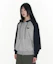 Shop (Women) AMES WORLDWIDE Circle Logo Navy Raglan Zip-Up Hoodie AM2GSUM485ANV
