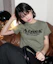 Buy (Women) AMES WORLDWIDE Khaki Round Hem Crop Tee AM2EMUT520AKH