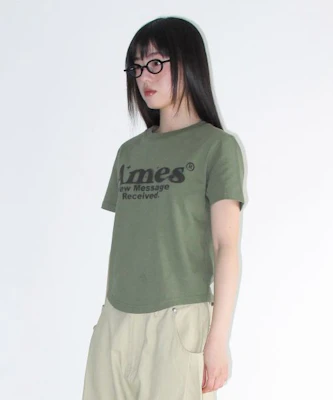 (Women) AMES WORLDWIDE Khaki Round Hem Crop Tee AM2EMUT520AKH Lookbook (Women) AMES WORLDWIDE Khaki Round Hem Crop Tee AM2EMUT520AKH