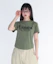 Shop (Women) AMES WORLDWIDE Khaki Round Hem Crop Tee AM2EMUT520AKH