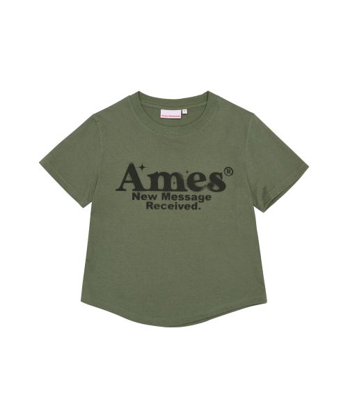 Cheap (Women) AMES WORLDWIDE Khaki Round Hem Crop Tee AM2EMUT520AKH
