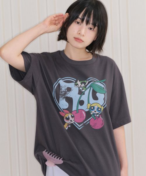 Purchase (Women) Ames Worldwide PPG Heart Cherry Tee Charcoal T-Shirt AM2GMUT518ACH