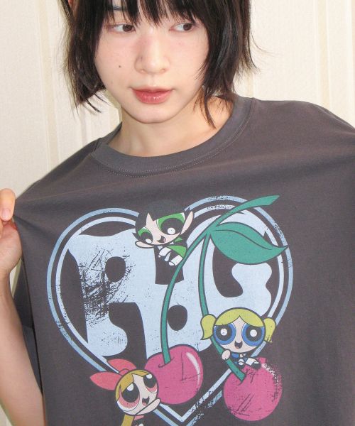 Details for (Women) Ames Worldwide PPG Heart Cherry Tee Charcoal T-Shirt AM2GMUT518ACH
