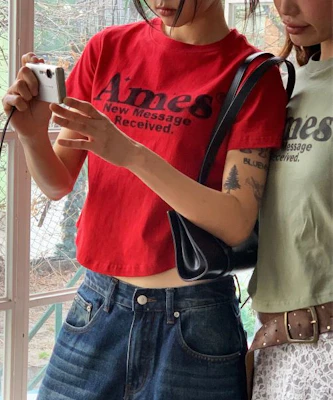 (Women) AMES WORLDWIDE Red Round Hem Crop Tee AM2EMUT520ARE Order (Women) AMES WORLDWIDE Red Round Hem Crop Tee AM2EMUT520ARE