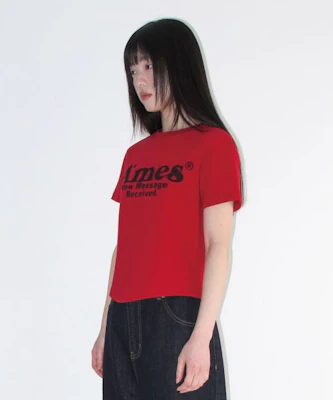 (Women) AMES WORLDWIDE Red Round Hem Crop Tee AM2EMUT520ARE Shop (Women) AMES WORLDWIDE Red Round Hem Crop Tee AM2EMUT520ARE