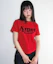 Sizing (Women) AMES WORLDWIDE Red Round Hem Crop Tee AM2EMUT520ARE