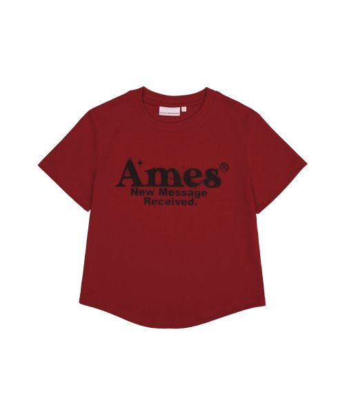 Cheap (Women) AMES WORLDWIDE Red Round Hem Crop Tee AM2EMUT520ARE