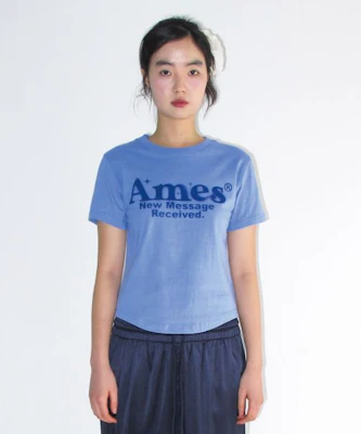 (Women) AMES WORLDWIDE Round Hem Crop Tee Blue AM2EMUT520ABL Order (Women) AMES WORLDWIDE Round Hem Crop Tee Blue AM2EMUT520ABL