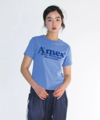 (Women) AMES WORLDWIDE Round Hem Crop Tee Blue AM2EMUT520ABL Shop (Women) AMES WORLDWIDE Round Hem Crop Tee Blue AM2EMUT520ABL