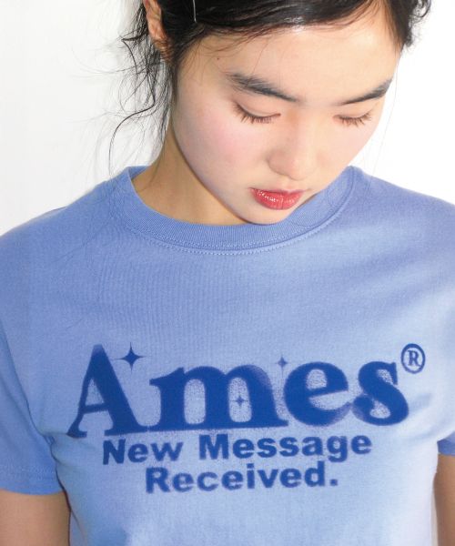 Details for (Women) AMES WORLDWIDE Round Hem Crop Tee Blue AM2EMUT520ABL