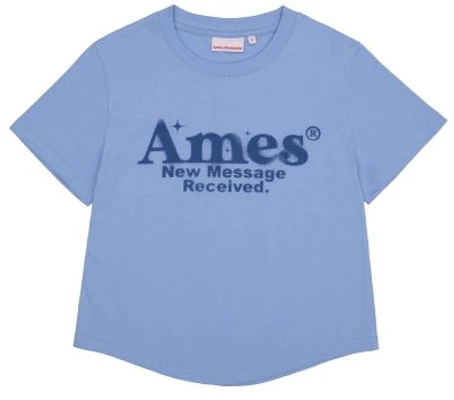 (Women) AMES WORLDWIDE Round Hem Crop Tee Blue AM2EMUT520ABL Sizing (Women) AMES WORLDWIDE Round Hem Crop Tee Blue AM2EMUT520ABL