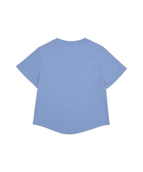 Cheap (Women) AMES WORLDWIDE Round Hem Crop Tee Blue AM2EMUT520ABL