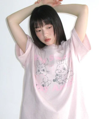 (Women) AMES WORLDWIDE Sweet Rabbit Pink T-Shirt AM2GMUT515APK Order (Women) AMES WORLDWIDE Sweet Rabbit Pink T-Shirt AM2GMUT515APK