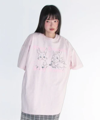 (Women) AMES WORLDWIDE Sweet Rabbit Pink T-Shirt AM2GMUT515APK Purchase (Women) AMES WORLDWIDE Sweet Rabbit Pink T-Shirt AM2GMUT515APK