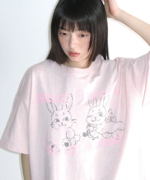 Sizing (Women) AMES WORLDWIDE Sweet Rabbit Pink T-Shirt AM2GMUT515APK