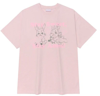 (Women) AMES WORLDWIDE Sweet Rabbit Pink T-Shirt AM2GMUT515APK Cheap (Women) AMES WORLDWIDE Sweet Rabbit Pink T-Shirt AM2GMUT515APK