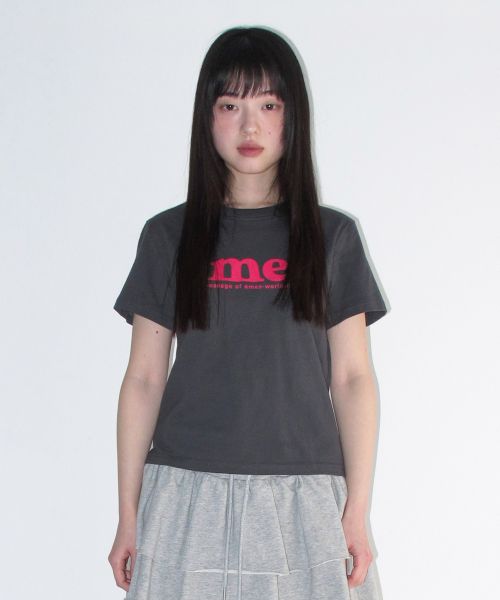 Order (Women) AMES WORLDWIDE Unisex Basic Logo T-Shirt Charcoal AM2DMUT511ACH