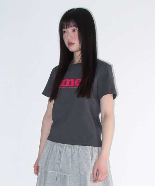 Shop (Women) AMES WORLDWIDE Unisex Basic Logo T-Shirt Charcoal AM2DMUT511ACH