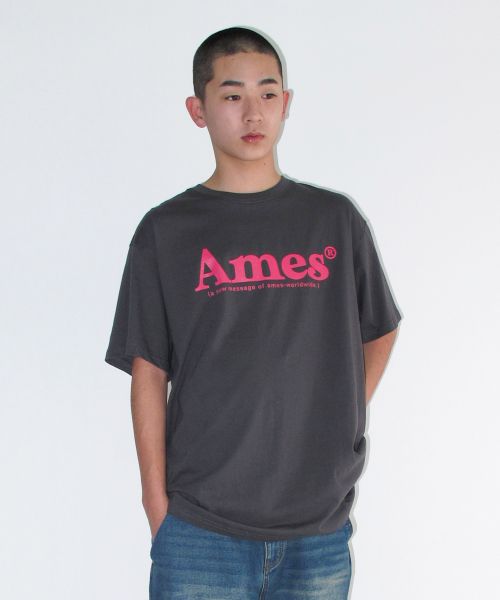 Sizing (Women) AMES WORLDWIDE Unisex Basic Logo T-Shirt Charcoal AM2DMUT511ACH