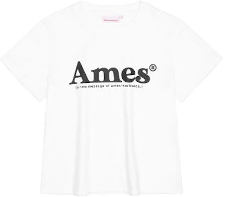 (Women) AMES WORLDWIDE Unisex Basic Logo Tee White AM2DMUT511AWH 3
