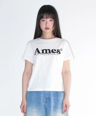 (Women) AMES WORLDWIDE Unisex Basic Logo Tee White AM2DMUT511AWH Order (Women) AMES WORLDWIDE Unisex Basic Logo Tee White AM2DMUT511AWH