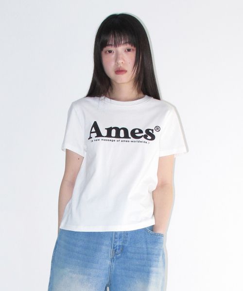 Details for (Women) AMES WORLDWIDE Unisex Basic Logo Tee White AM2DMUT511AWH