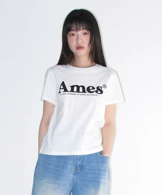 (Women) AMES WORLDWIDE Unisex Basic Logo Tee White AM2DMUT511AWH Details for (Women) AMES WORLDWIDE Unisex Basic Logo Tee White AM2DMUT511AWH