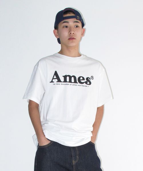 Sizing (Women) AMES WORLDWIDE Unisex Basic Logo Tee White AM2DMUT511AWH