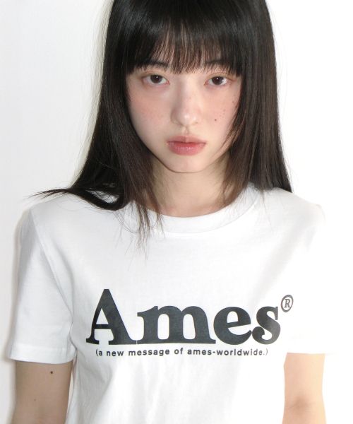 Cheap (Women) AMES WORLDWIDE Unisex Basic Logo Tee White AM2DMUT511AWH