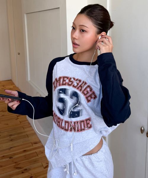 (Women) Ames Worldwide Vintage 52 Raglan Long Sleeve Tee Navy AM2GSUT552ANV