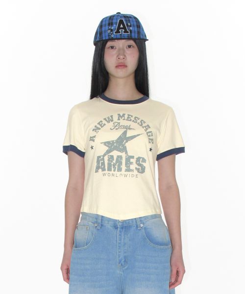 Details for (W) AMES WORLDWIDE 复古星星奶油色T恤 AM2FMUT513ACR