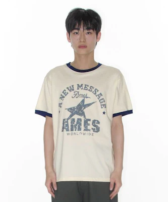 (W) AMES WORLDWIDE 复古星星奶油色T恤 AM2FMUT513ACR Sizing (W) AMES WORLDWIDE 复古星星奶油色T恤 AM2FMUT513ACR