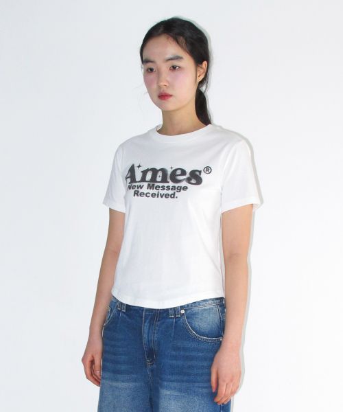 Lookbook (Women) AMES WORLDWIDE White Round Hem Crop Tee AM2EMUT520AWH