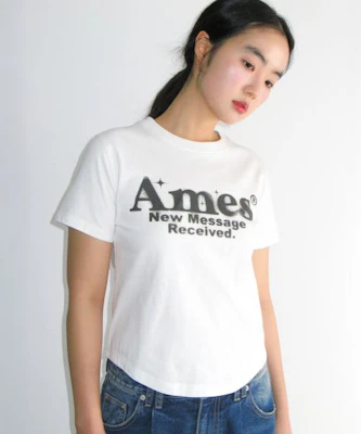 (Women) AMES WORLDWIDE White Round Hem Crop Tee AM2EMUT520AWH Purchase (Women) AMES WORLDWIDE White Round Hem Crop Tee AM2EMUT520AWH
