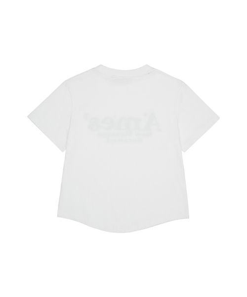 Cheap (Women) AMES WORLDWIDE White Round Hem Crop Tee AM2EMUT520AWH