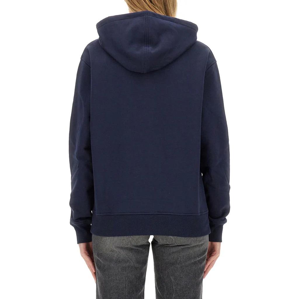 Lookbook (W) AMI Paris 藍色連帽套頭長袖休閒毛衣。 USW203730-430