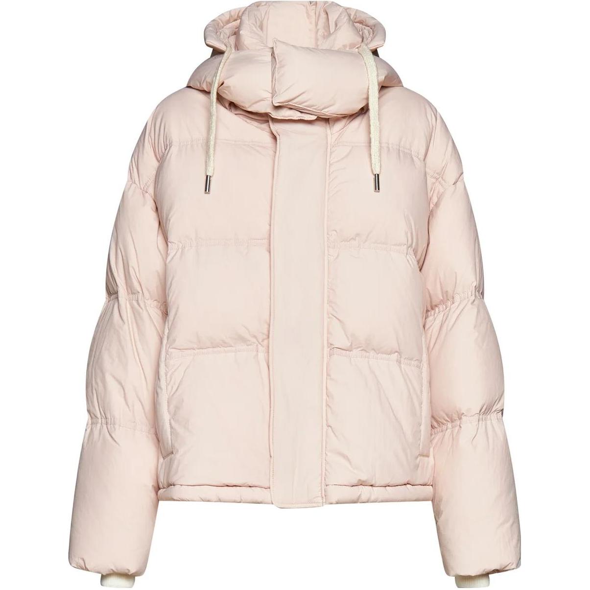 (Women) AMI PARIS  Pink Lightweight Down Jacket with Hood and Zipper Closure. UJK402PA0009-679