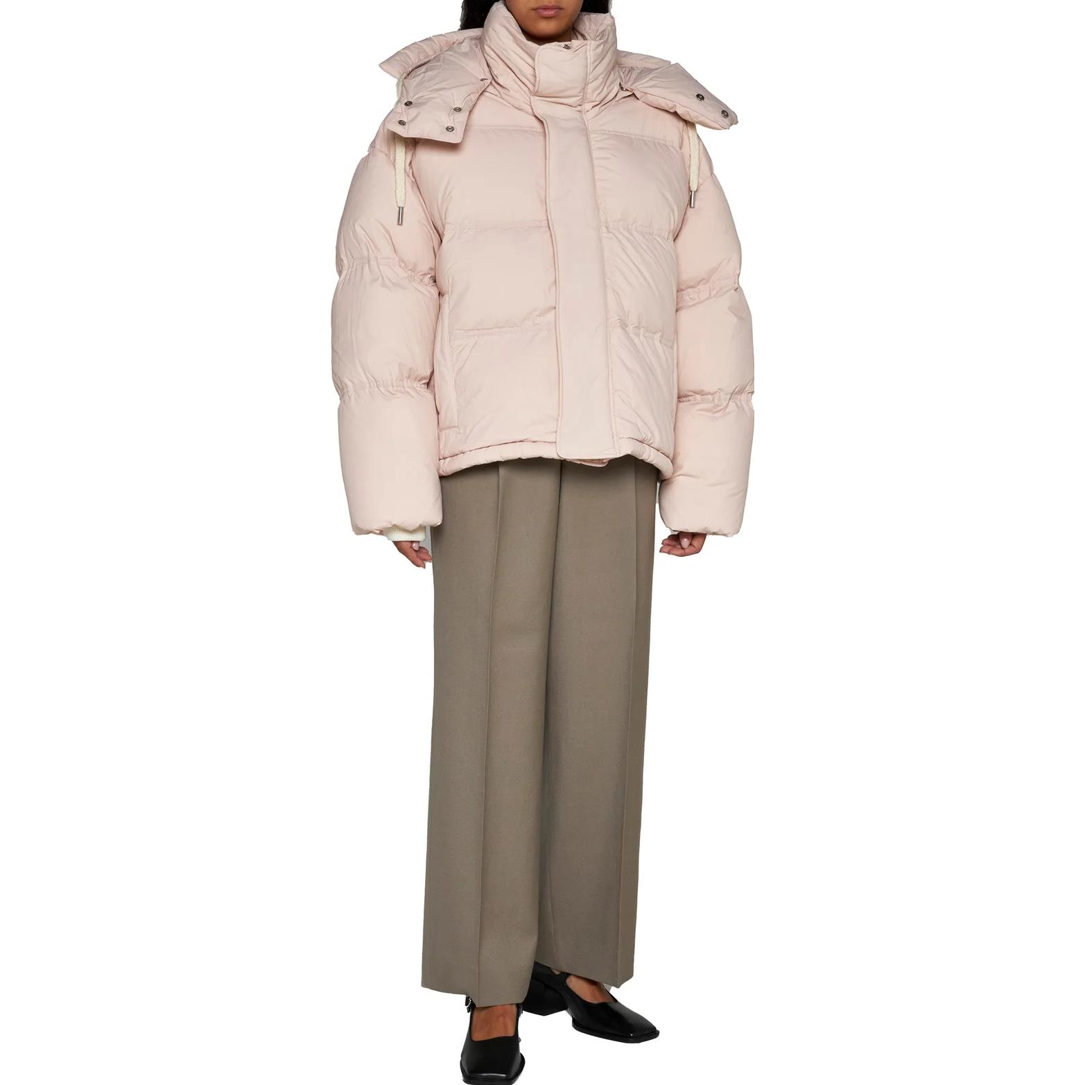 (Women) AMI PARIS  Pink Lightweight Down Jacket with Hood and Zipper Closure. UJK402PA0009-679 圖 3