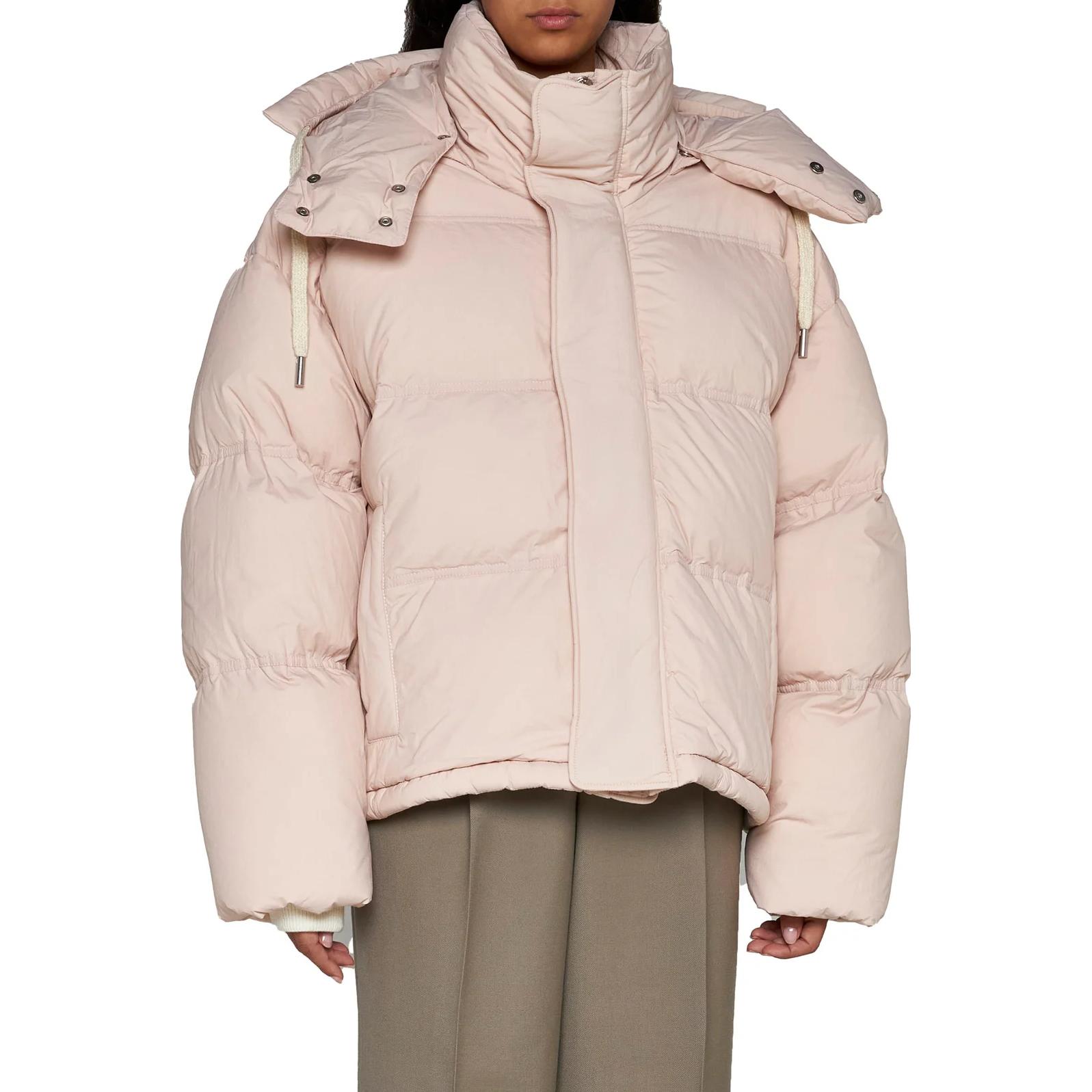 (Women) AMI PARIS  Pink Lightweight Down Jacket with Hood and Zipper Closure. UJK402PA0009-679 圖 4
