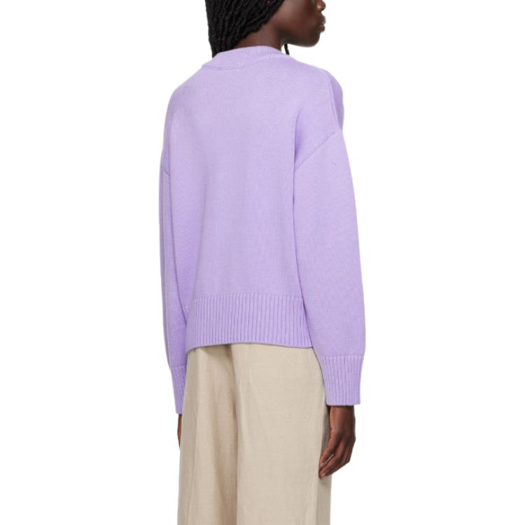 Lookbook (W) AMI Paris 紫色V領扣釦長袖針織開襟外套毛衣 SPUKC008016-507