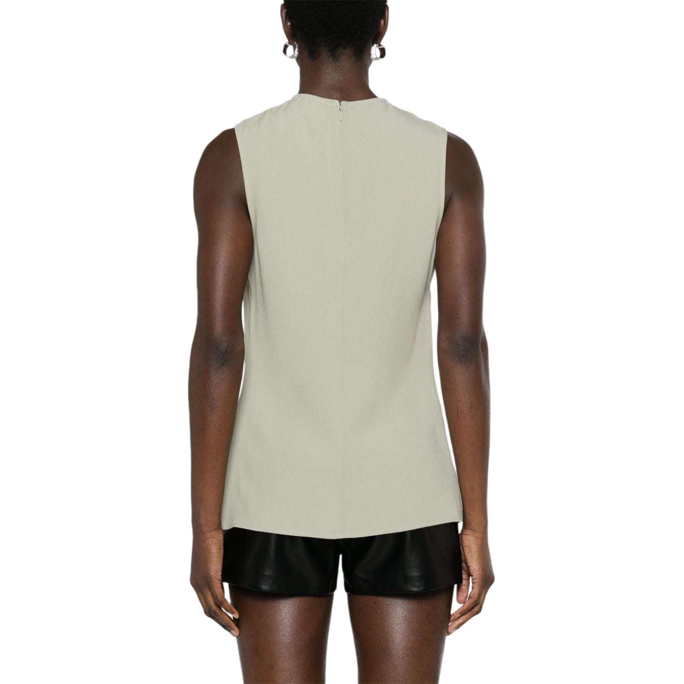 Shop (W) AMI PARIS 杏绿色褶皱细节无袖背心上衣 FTK201AC0009-317