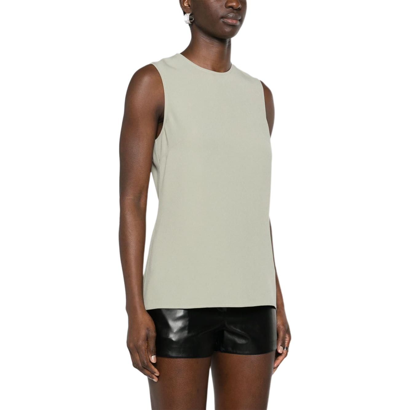 Purchase (W) AMI PARIS 杏绿色褶皱细节无袖背心上衣 FTK201AC0009-317