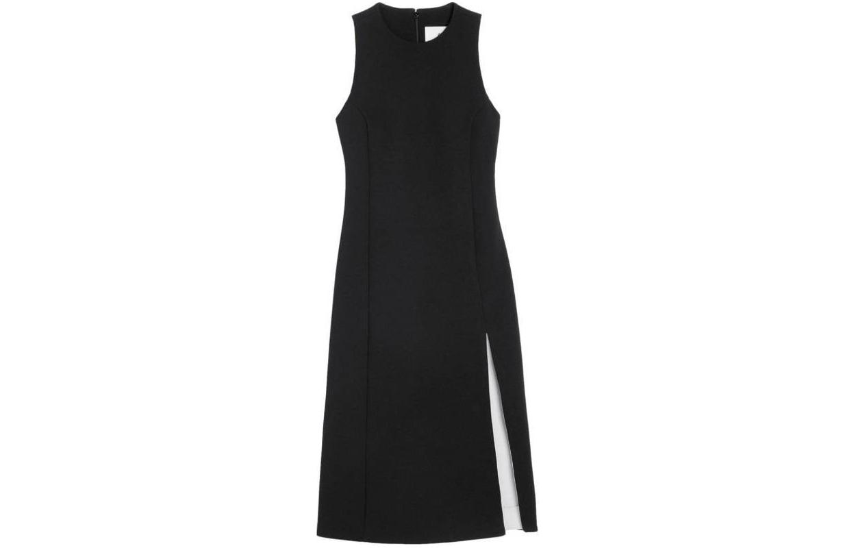 Order (W) Vestido Midi sin Mangas AMI PARIS con Cremalleras Aberturas Negro FDR215WV00450-013