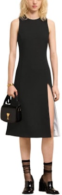 (W) Vestido Midi sin Mangas AMI PARIS con Cremalleras Aberturas Negro FDR215WV00450-013 Lookbook (W) Vestido Midi sin Mangas AMI PARIS con Cremalleras Aberturas Negro FDR215WV00450-013