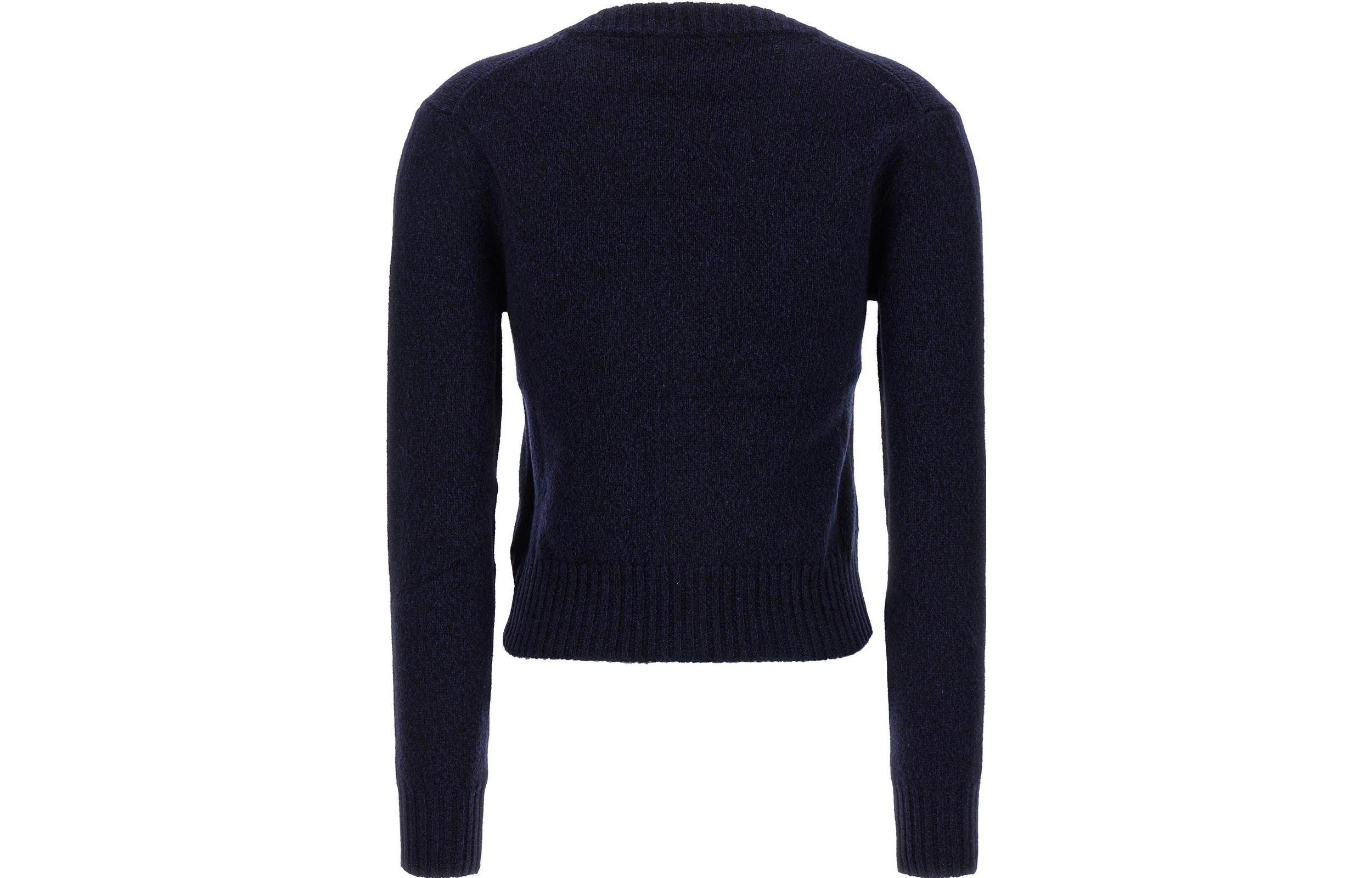 (Women) AMI Paris  Solid Button Knit Sweater Blue FKC127005430 圖 3